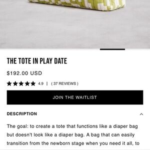 BEIS “The Tote” play date quilted diaper bag